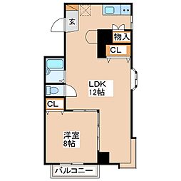 レジデンス923上諏訪 1LDKの間取図画像