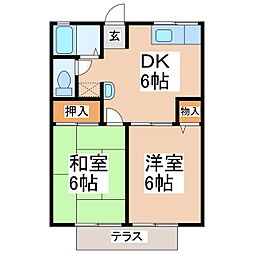 メゾン伊東A 2DKの間取図画像