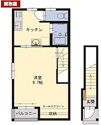 FLAT下諏訪 1Kの間取図画像