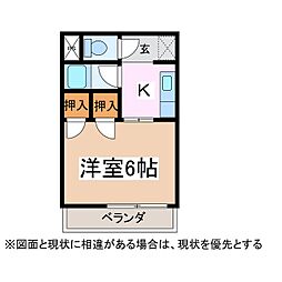 カサ・アサマ 2階1Kの間取り