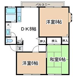 サンライフ松原 1階3DKの間取り