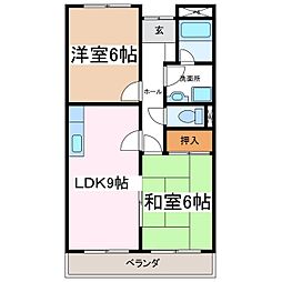 グリーンシティタナカ 2LDKの間取図画像