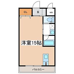 パルフラッツ 3階ワンルームの間取り