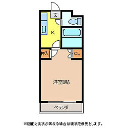 ハイツサンフラワー 1Kの間取図画像