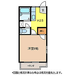 フレグランスツツミヤ 1Kの間取図画像