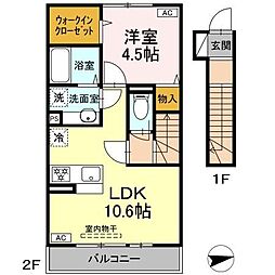サンソレイユ 1LDKの間取図画像