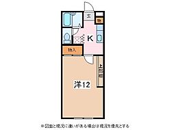 フルール梨の木 1Kの間取図画像