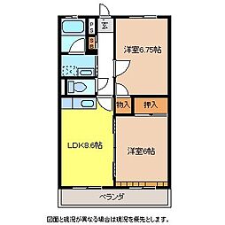 マンション太田2 2LDKの間取図画像