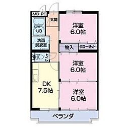 グラン・シャリオ 3DKの間取図画像