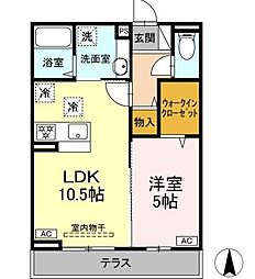 GRAND D-ROOM 村井北 1LDKの間取図画像