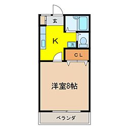 MI-CASA 1Kの間取図画像