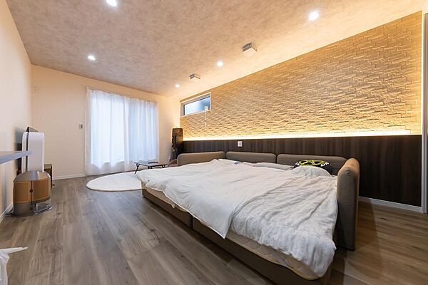 【施工事例│居室】■D3HOUSE施工例｜主寝室に間接照明を入れることによりふわっとした優しい光で温かい空間を演出してくれます■
