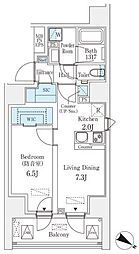 フィシオ飯田橋 11階1LDKの間取り
