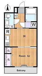 カサ・デ・セレサ 2階1DKの間取り