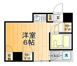 モンテビスタ 4階ワンルームの間取り