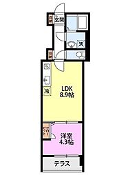 ラ・コリーヌ 藤 1LDKの間取図画像