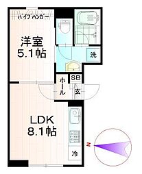 BrightHouseEkoda 1LDKの間取図画像
