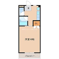 コーポラス坂井 1Kの間取図画像