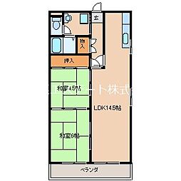 REステートビル 2LDKの間取図画像