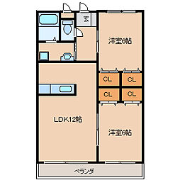 間取図画像 2LDK