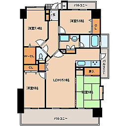 アーサー久留米グランセ 2階4LDKの間取り