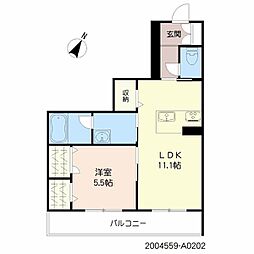 グリーンベルト神南 1LDKの間取図画像