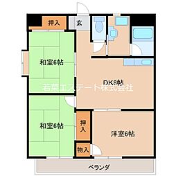イーストハイツ高崎 3DKの間取図画像