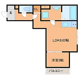 THENOBLES花畑駅前 1LDKの間取図画像