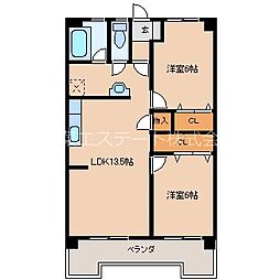 シルクコーポ諏訪野 2LDKの間取図画像