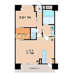 plumfield東櫛原 1LDKの間取図画像