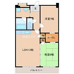 グランドゥールパティオ 2LDKの間取図画像