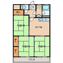 第2オーキッドビル 3DKの間取図画像