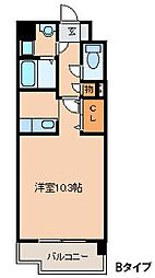 フォーウィルズコート ワンルームの間取図画像