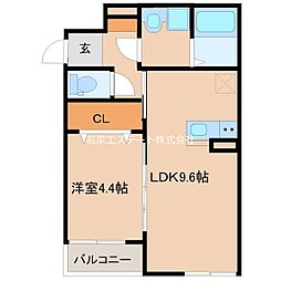 Y'スクエア梅満町 1LDKの間取図画像