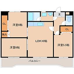 レジデンス・亜依1 3LDKの間取図画像