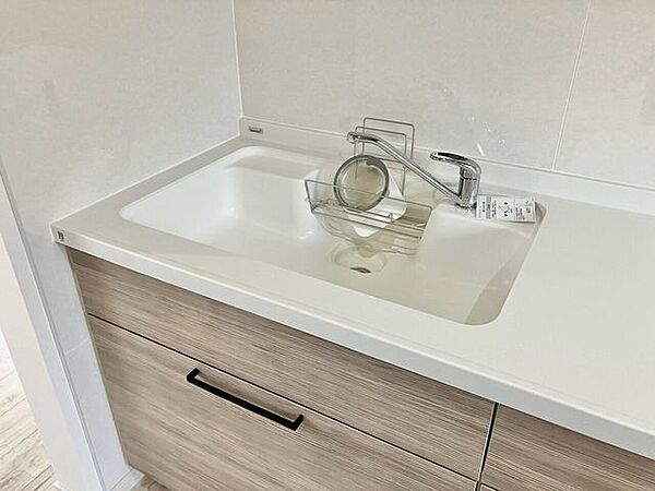清潔感のあるシンク。毎日のキッチンタイムが楽しくなりそうです