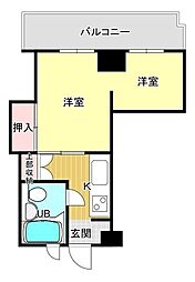 エルコ若松町マンション 2Kの間取図画像