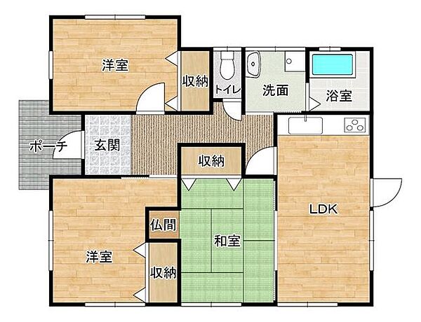 3LDKの平家になります！すべての居室に収納付きです♪
