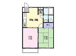 グリーンファースト 2DKの間取図画像