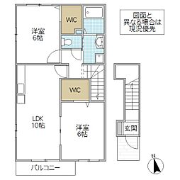 ブリーズガーデン 2LDKの間取図画像