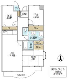 サニーヒル会瀬1号館 3LDKの間取図画像