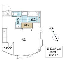 マンションコスモス 2階ワンルームの間取り