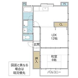 DIコーポC 1LDKの間取図画像