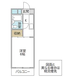 ハイツ茨城大前 1Kの間取図画像