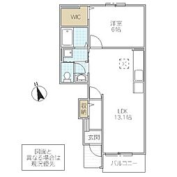 グリーンアベニュー3 1LDKの間取図画像