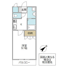 ハレラニ 1Kの間取図画像