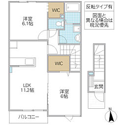 サニープラシード5 2LDKの間取図画像