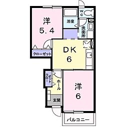 セルバ・バロン 2DKの間取図画像
