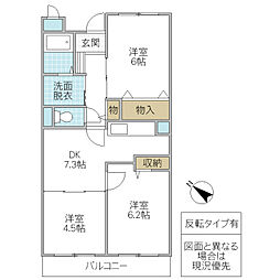 ニューポート磯原 3DKの間取図画像