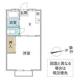 セヤハイツ鮎川 1Kの間取図画像